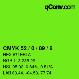 颜色代码: CMYK 52 / 0 / 89 / 8 | qconv.com