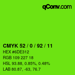 Color code: CMYK 52 / 0 / 92 / 11 | qconv.com