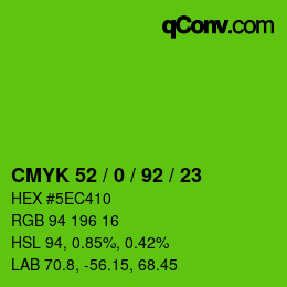 Color code: CMYK 52 / 0 / 92 / 23 | qconv.com