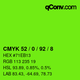 Color code: CMYK 52 / 0 / 92 / 8 | qconv.com