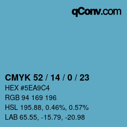Código de color: CMYK 52 / 14 / 0 / 23 | qconv.com