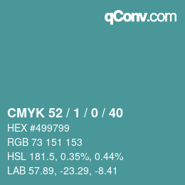 Color code: CMYK 52 / 1 / 0 / 40 | qconv.com