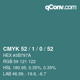 Color code: CMYK 52 / 1 / 0 / 52 | qconv.com