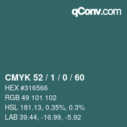 颜色代码: CMYK 52 / 1 / 0 / 60 | qconv.com