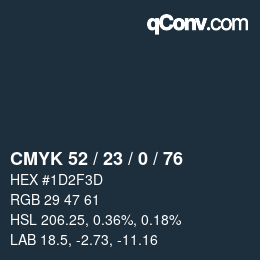 Color code: CMYK 52 / 23 / 0 / 76 | qconv.com