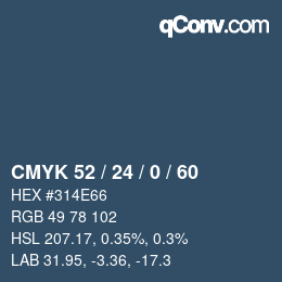 颜色代码: CMYK 52 / 24 / 0 / 60 | qconv.com