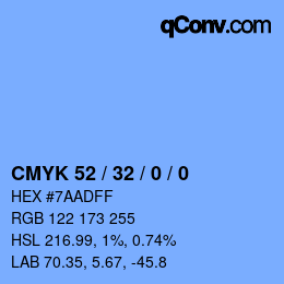 Color code: CMYK 52 / 32 / 0 / 0 | qconv.com