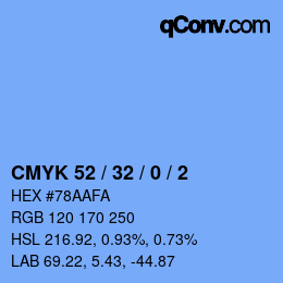 Color code: CMYK 52 / 32 / 0 / 2 | qconv.com