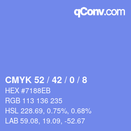 颜色代码: CMYK 52 / 42 / 0 / 8 | qconv.com