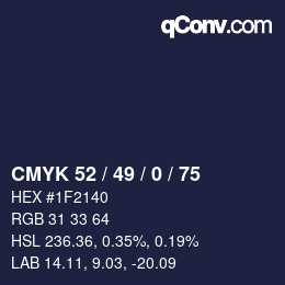 カラーコード: CMYK 52 / 49 / 0 / 75 | qconv.com