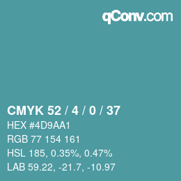 Color code: CMYK 52 / 4 / 0 / 37 | qconv.com
