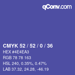 Color code: CMYK 52 / 52 / 0 / 36 | qconv.com