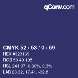 颜色代码: CMYK 52 / 53 / 0 / 59 | qconv.com