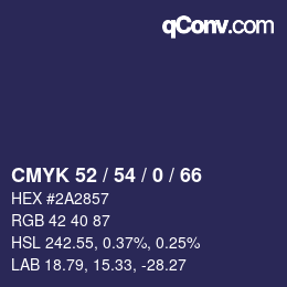 颜色代码: CMYK 52 / 54 / 0 / 66 | qconv.com