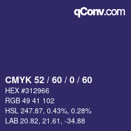 颜色代码: CMYK 52 / 60 / 0 / 60 | qconv.com