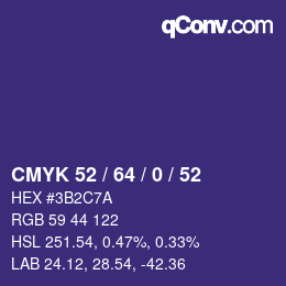 颜色代码: CMYK 52 / 64 / 0 / 52 | qconv.com