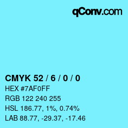 Color code: CMYK 52 / 6 / 0 / 0 | qconv.com