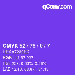 Color code: CMYK 52 / 76 / 0 / 7 | qconv.com