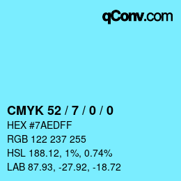 Color code: CMYK 52 / 7 / 0 / 0 | qconv.com