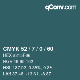 Color code: CMYK 52 / 7 / 0 / 60 | qconv.com