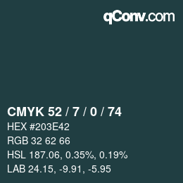 Código de color: CMYK 52 / 7 / 0 / 74 | qconv.com