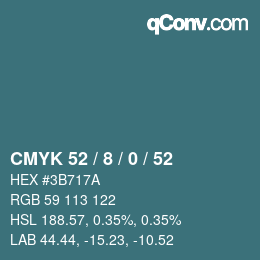 颜色代码: CMYK 52 / 8 / 0 / 52 | qconv.com