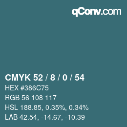 Color code: CMYK 52 / 8 / 0 / 54 | qconv.com