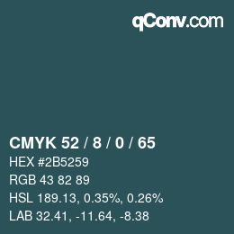 颜色代码: CMYK 52 / 8 / 0 / 65 | qconv.com
