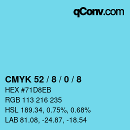 Farbcode: CMYK 52 / 8 / 0 / 8 | qconv.com