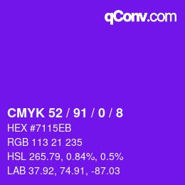 カラーコード: CMYK 52 / 91 / 0 / 8 | qconv.com