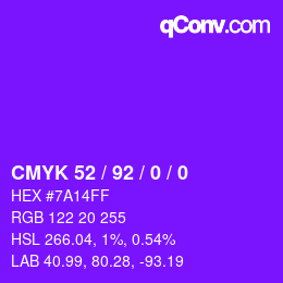 Color code: CMYK 52 / 92 / 0 / 0 | qconv.com