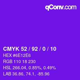 カラーコード: CMYK 52 / 92 / 0 / 10 | qconv.com