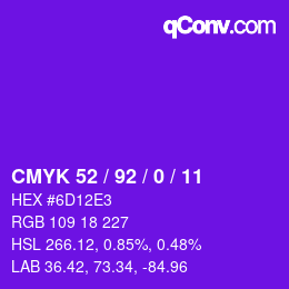 カラーコード: CMYK 52 / 92 / 0 / 11 | qconv.com