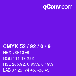 Color code: CMYK 52 / 92 / 0 / 9 | qconv.com