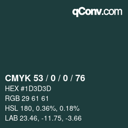 Color code: CMYK 53 / 0 / 0 / 76 | qconv.com