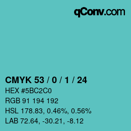 Color code: CMYK 53 / 0 / 1 / 24 | qconv.com