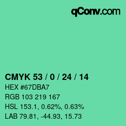 Color code: CMYK 53 / 0 / 24 / 14 | qconv.com
