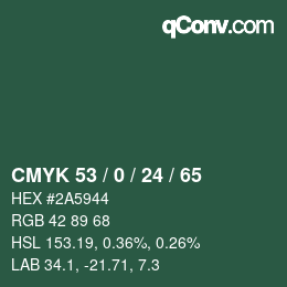 Color code: CMYK 53 / 0 / 24 / 65 | qconv.com