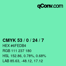 Color code: CMYK 53 / 0 / 24 / 7 | qconv.com