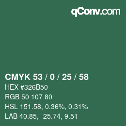 カラーコード: CMYK 53 / 0 / 25 / 58 | qconv.com