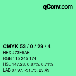 Color code: CMYK 53 / 0 / 29 / 4 | qconv.com