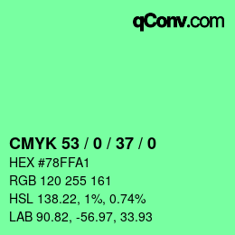 Color code: CMYK 53 / 0 / 37 / 0 | qconv.com