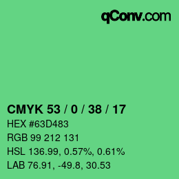 Color code: CMYK 53 / 0 / 38 / 17 | qconv.com