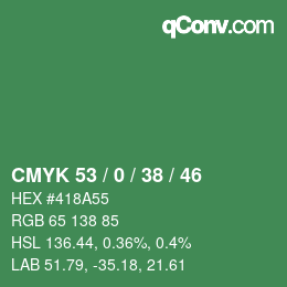 Color code: CMYK 53 / 0 / 38 / 46 | qconv.com