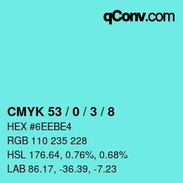 Color code: CMYK 53 / 0 / 3 / 8 | qconv.com