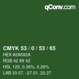 Código de color: CMYK 53 / 0 / 53 / 65 | qconv.com
