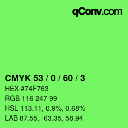 Color code: CMYK 53 / 0 / 60 / 3 | qconv.com