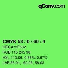 Color code: CMYK 53 / 0 / 60 / 4 | qconv.com