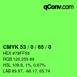 Color code: CMYK 53 / 0 / 65 / 0 | qconv.com