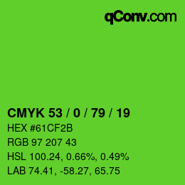 Color code: CMYK 53 / 0 / 79 / 19 | qconv.com